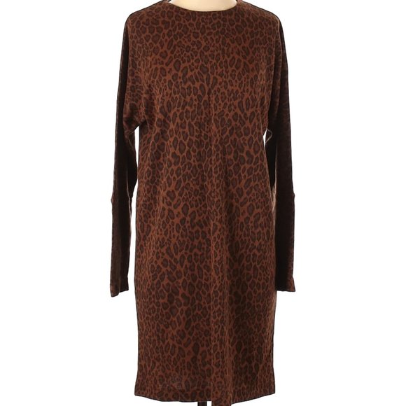 Liz Claiborne Dresses & Skirts - Liz Claiborne women's wool blend cheetah print mob wife midi dress sz Medium